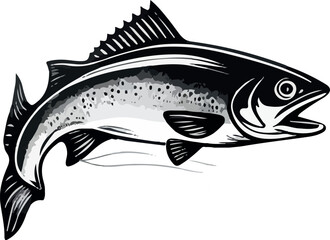 Detailed salmon logo