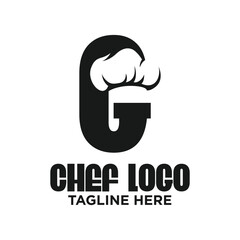 Letter G Chef Logo Design Template Inspiration, Vector Illustration.