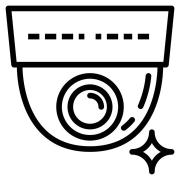 Security Camera Line Icon Style