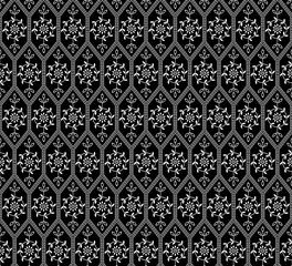 Seamless geometric square flowers pattern.
