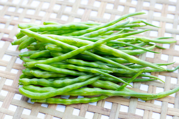 Rat-tailed radish. Fresh organic vegetables