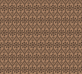 Seamless geometric square flowers pattern.