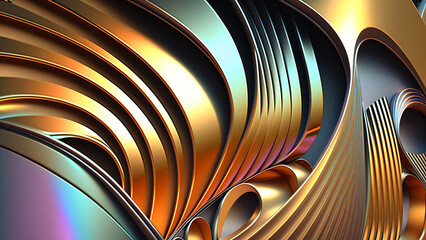 modern metallic background, abstract wallpaper wave structure, generative ai