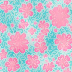 Seamless flower pattern created with generative ai technology
