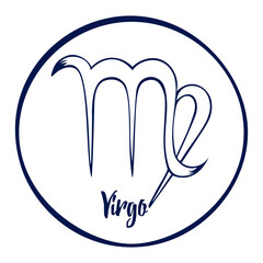 Obraz premium Hand drawn Zodiak signs. White Virgo zodiac icons on a white background. Astrological symbols of the zodiac. 