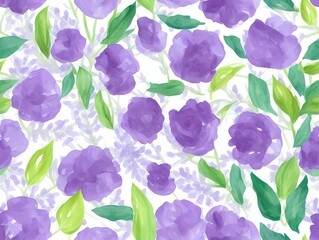 Seamless flower pattern created with generative ai technology
