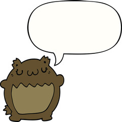 cartoon bear and speech bubble