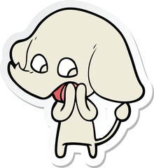 sticker of a cute cartoon elephant