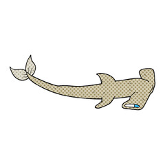 cartoon hammerhead shark - obrazy, fototapety, plakaty