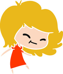 cartoon of cute kawaii girl