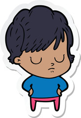 sticker of a cartoon woman