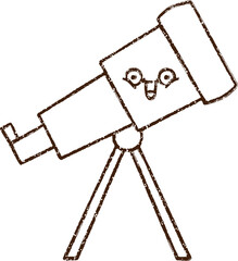 Fototapeta na wymiar Telescope Charcoal Drawing