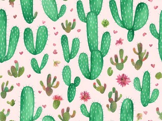 cactus pattern created with generative ai technology