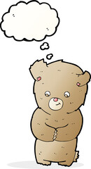 cartoon teddy bear with thought bubble