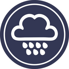 rain cloud circular icon