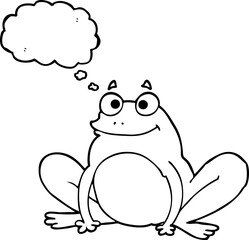 thought bubble cartoon happy frog