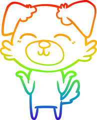 rainbow gradient line drawing cartoon dog
