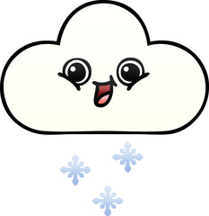 gradient shaded cartoon snow cloud