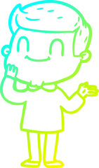 Obraz premium cold gradient line drawing cartoon friendly man