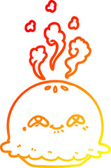 warm gradient line drawing cartoon pie