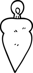 line drawing cartoon christmas bauble