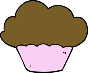 cartoon doodle cupcake