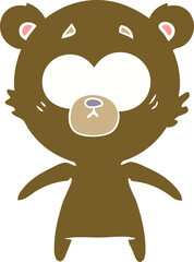 worried bear flat color style cartoon