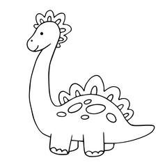 Line sketch, doodle of dinosaur tomorrow. Vector graphics.