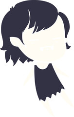 flat color style cartoon undead vampire girl flying