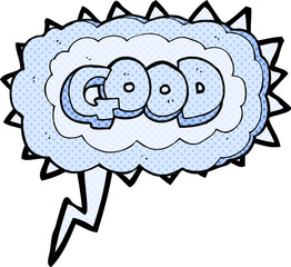 comic book speech bubble cartoon Good symbol