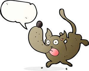 cartoon funny dog with speech bubble