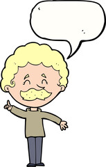 cartoon man with idea with speech bubble