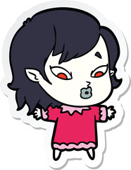 sticker of a cute cartoon vampire girl
