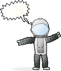 cartoon astronaut with speech bubble