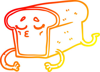 warm gradient line drawing cartoon loaf of bread