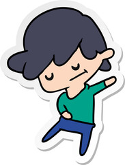 sticker cartoon of a kawaii cute boy