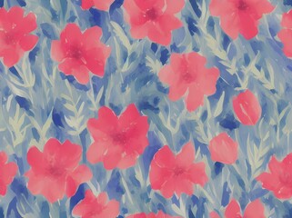 Seamless flower pattern created with generative ai technology