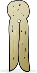 cartoon old style wooden peg