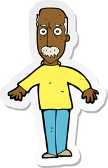sticker of a cartoon annoyed old man