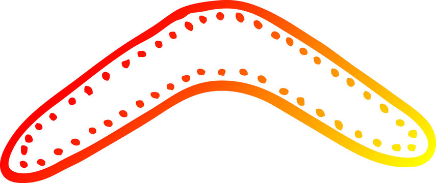 recommend clip art: warm gradient line drawing cartoon boomerang