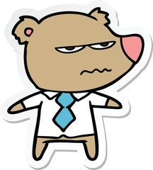 Obraz premium sticker of a cartoon angry boss bear
