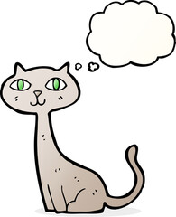 cartoon cat with thought bubble