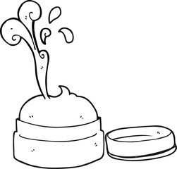 black and white cartoon face cream