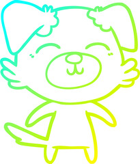 cold gradient line drawing cartoon dog