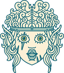 elf barbarian character face illustration