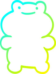 cold gradient line drawing cartoon frog