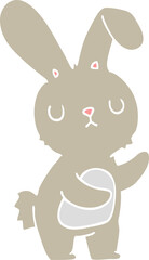 cute flat color style cartoon rabbit