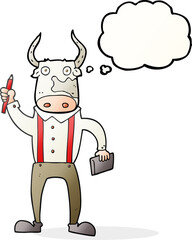 thought bubble cartoon bull man
