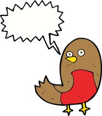 cartoon robin with speech bubble