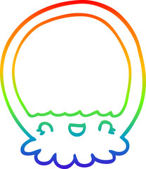 rainbow gradient line drawing cartoon jellyfish